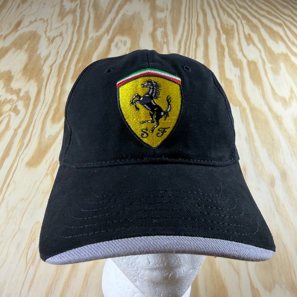 Ferrari Scuderia SF Racing Hat Black Adjustable Strapback Baseball Cap Logo